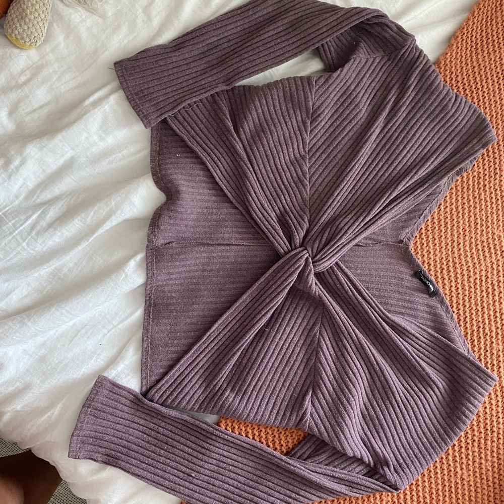 Purple off the shoulder sweater